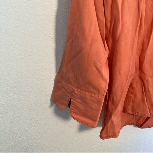 Dress Barn Button Down Blouse Peach Orange - Picture 7 of 9